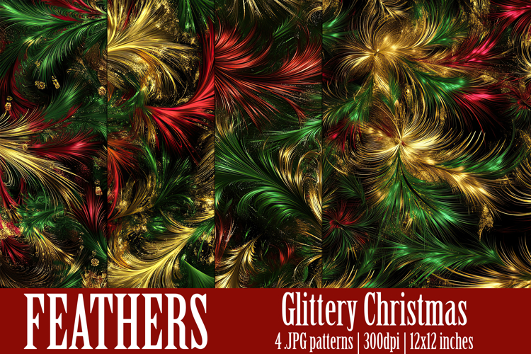Christmas Patterns, Christmas Feathers Patterns, Sparkle, 1