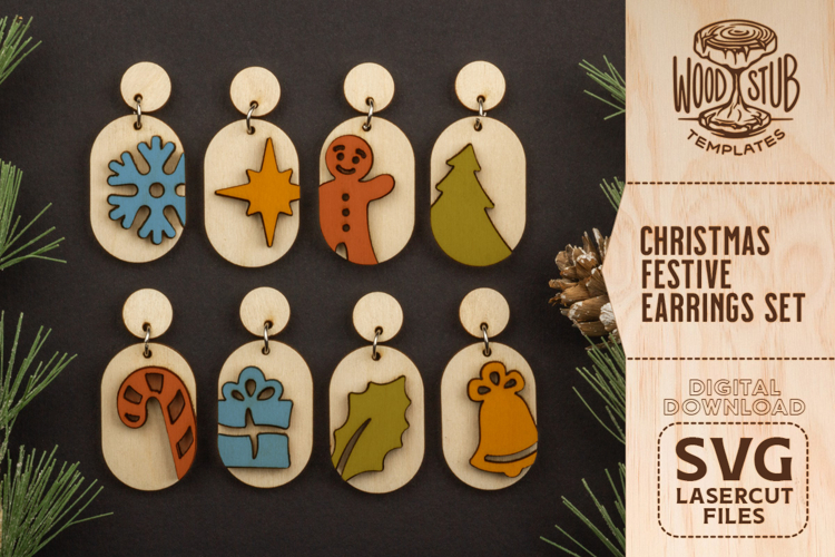 Christmas Earrings SVG, Earrings svg, Christmas ornament svg