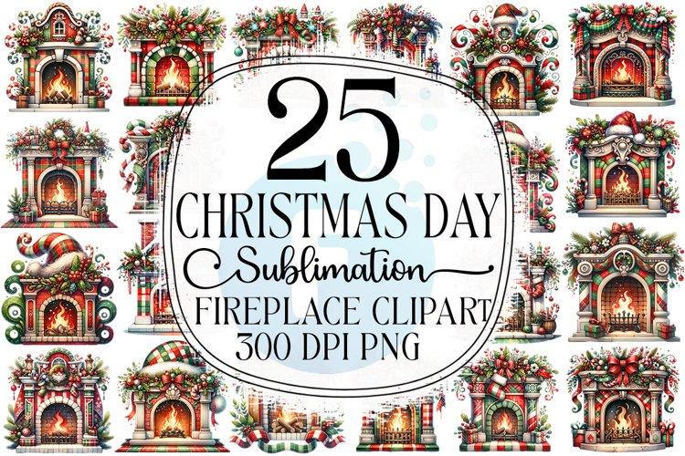 Christmas Fireplace Clipart Image 20