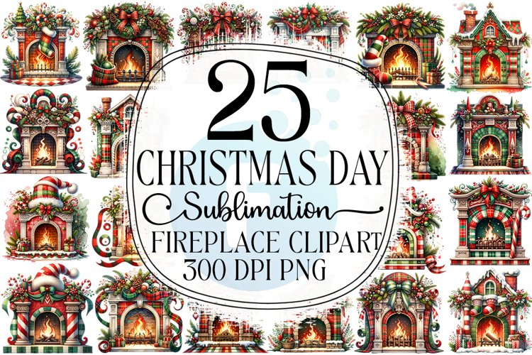 Christmas Fireplace Clipart Image 19