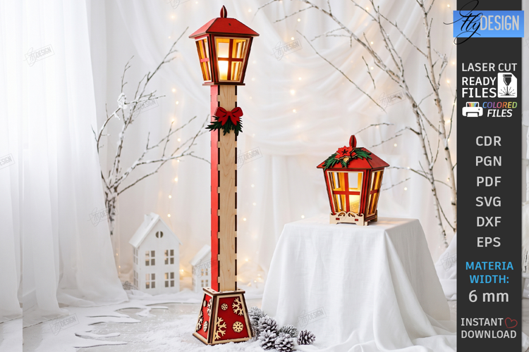Christmas Flashlight Laser Cut | Christmas Street Lamp Post
