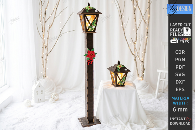Christmas Flashlight Laser Cut | Christmas Street Lamp Post
