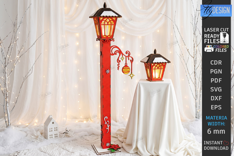 Christmas Flashlight Laser Cut | Christmas Street Lamp Post