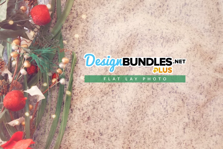 Christmas Floral Decor Flat Lay Photo