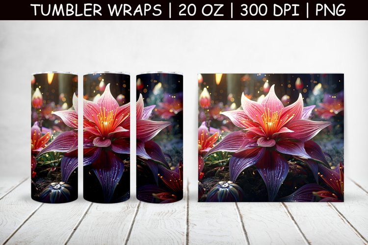 Christmas Flower Sublimation Tumbler | 3d Tumbler Wrap