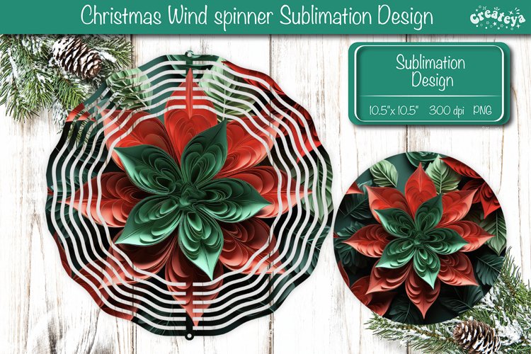 3D Wind Spinner sublimation Christmas Flower wind spinner
