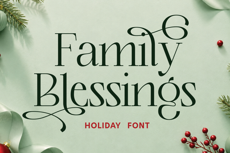Christmas Font - Family Blessings