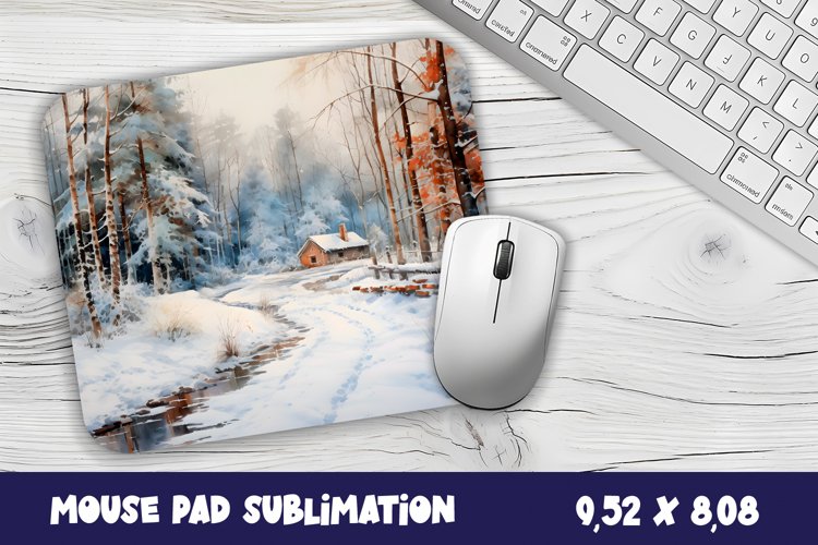 Winter forest mouse pad winter/village sublimation
