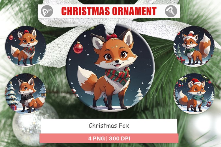 Christmas Ornaments Cartoon Christmas Fox