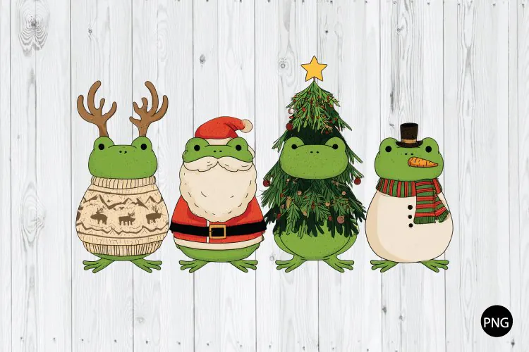 Christmas Frog PNG, Funny Frog PNG, Christmas PNG