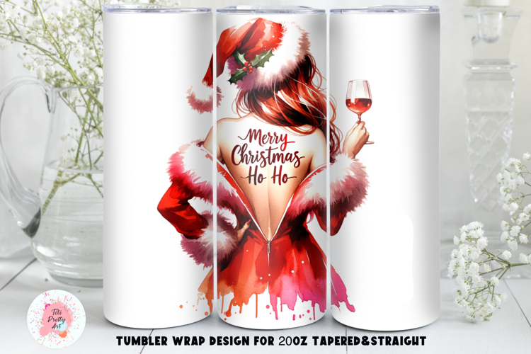 Christmas Funny Santa Skull Tumbler Wrap, Christmas Tumbler
