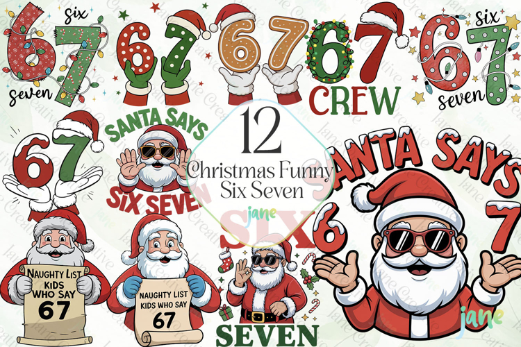 Christmas Funny Six Seven Sublimation