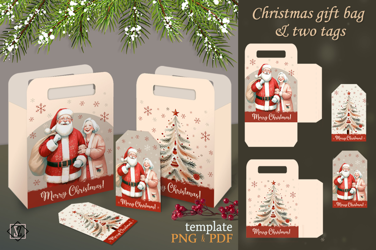 Christmas gift bag and 2tag