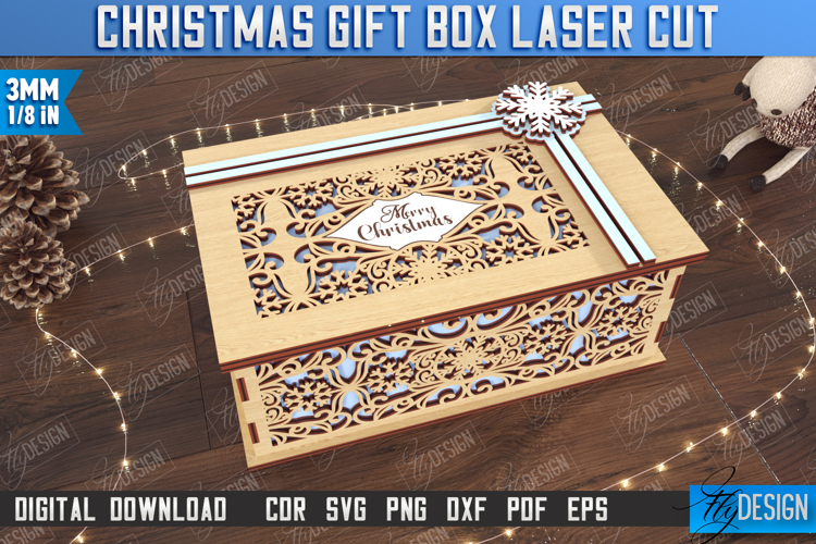 Christmas Gift Box Laser Cut | Wooden Box with Pattern | CNC