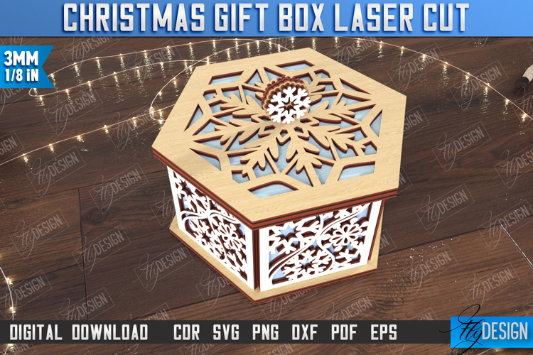 Christmas Gift Box Laser Cut | Wooden Box with Pattern | CNC