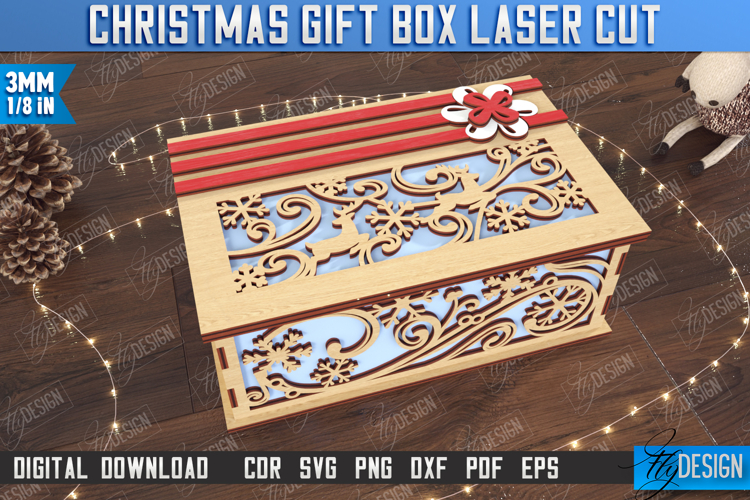 Christmas Gift Box Laser Cut | Wooden Box with Pattern | CNC