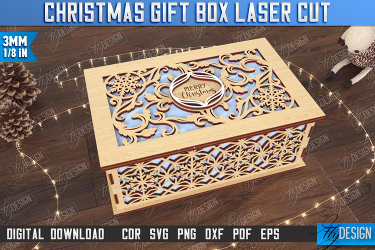 Christmas Gift Box Laser Cut | Wooden Box with Pattern | CNC