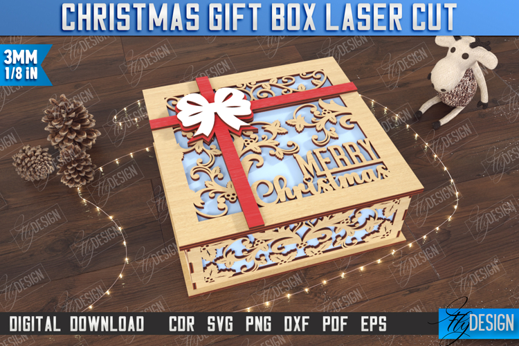 Christmas Gift Box Laser Cut | Wooden Box with Pattern | CNC