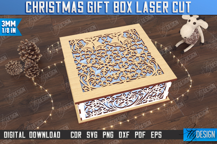 Christmas Gift Box Laser Cut | Wooden Box with Pattern | CNC