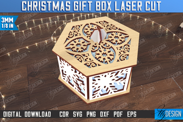 Christmas Gift Box Laser Cut | Wooden Box with Pattern | CNC