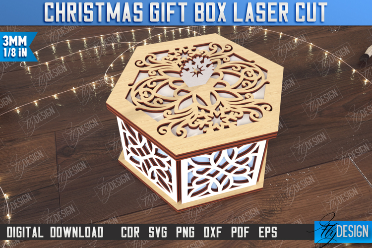 Christmas Gift Box Laser Cut | Wooden Box with Pattern | CNC
