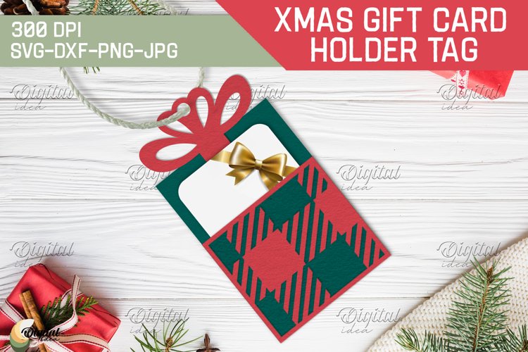 Christmas Gift Card Holder Tags. 3D Layered Paper Cut example image 1