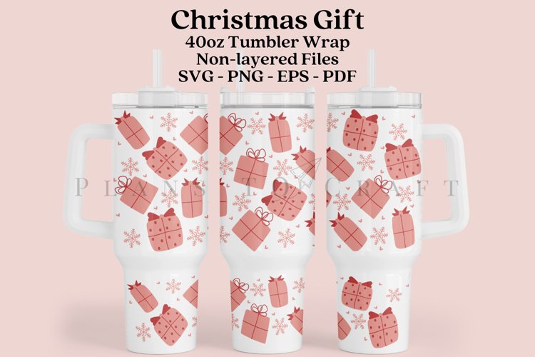Christmas Gift 40oz Tumbler Sublimation Wrap SVG