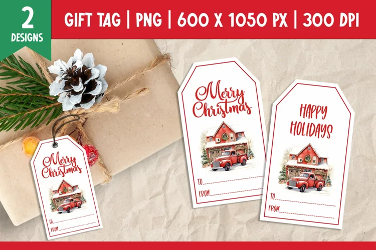 Merry Christmas Gift Tags Printable Template Farm Truck