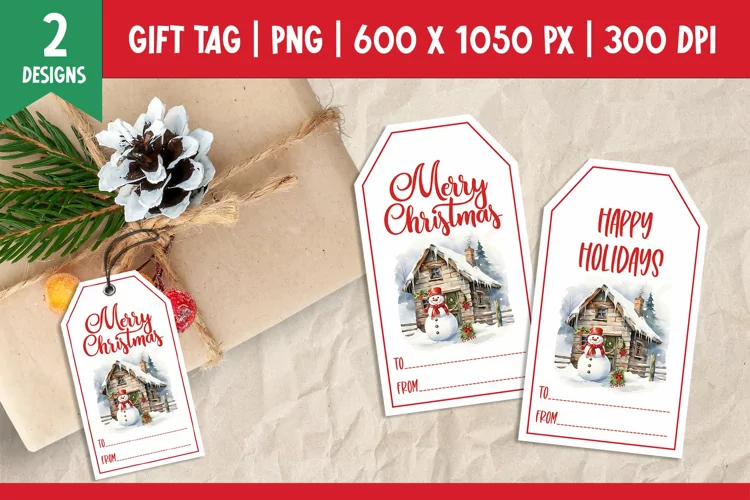 Merry Christmas Gift Tags Printable Template Snowman