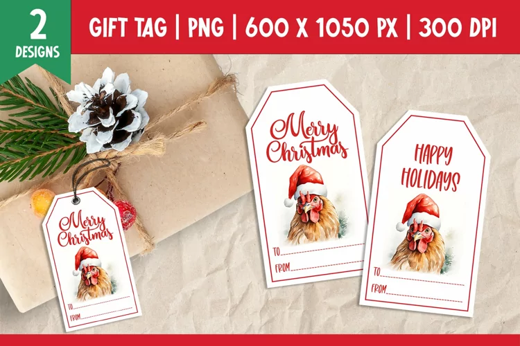 Merry Christmas Gift Tags Printable Template Chicken
