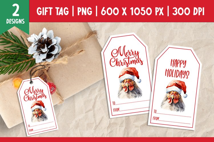 Merry Christmas Gift Tags Printable Template Chicken