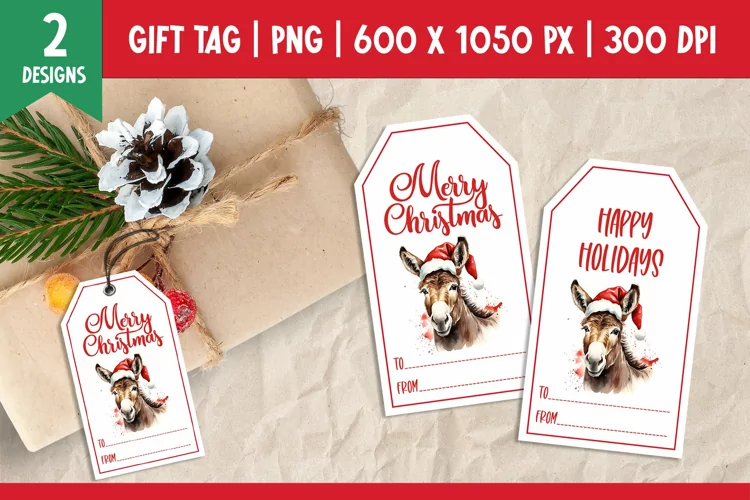 Merry Christmas Gift Tags Printable Template Donkey