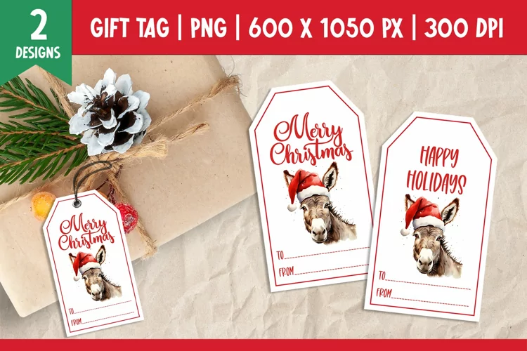Merry Christmas Gift Tags Printable Template Donkey