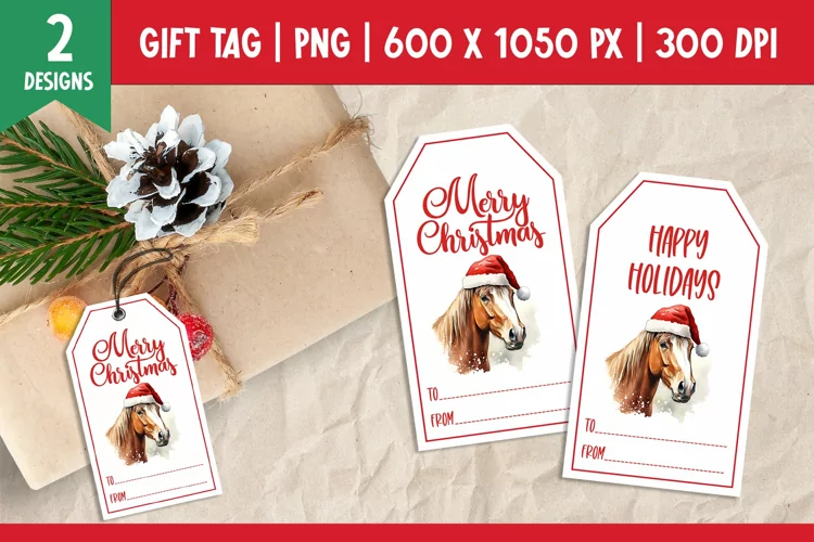 Merry Christmas Gift Tags Printable Template Horse