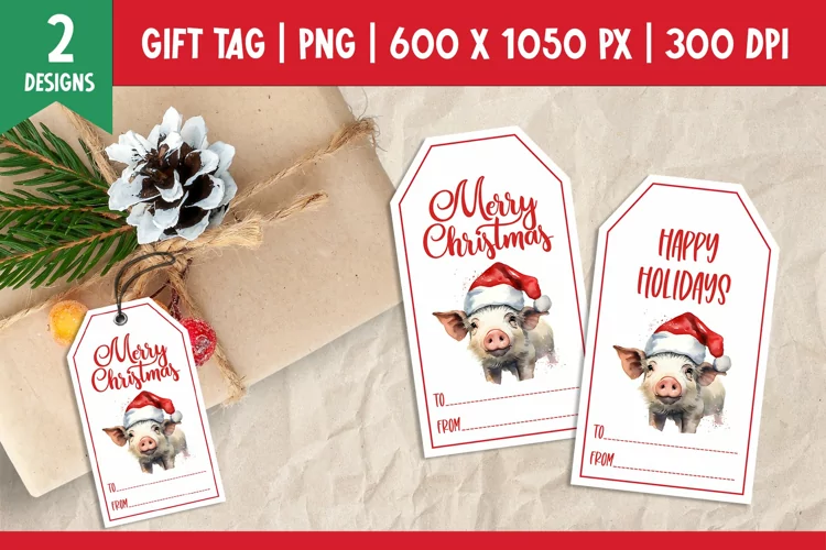 Merry Christmas Gift Tags Printable Template Pig