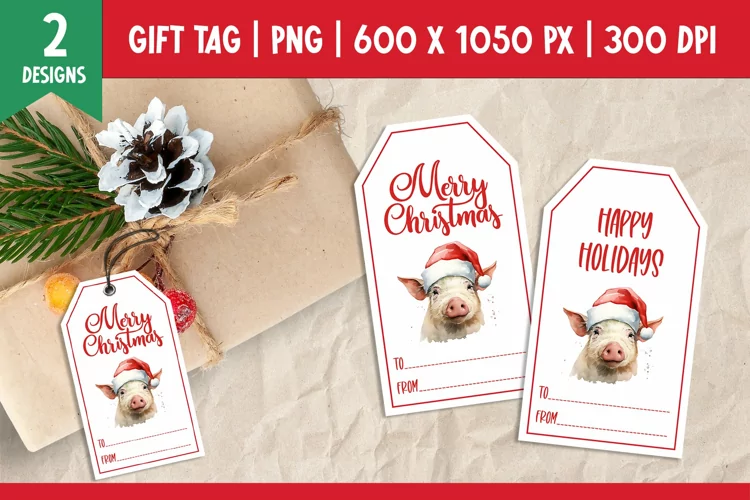 Merry Christmas Gift Tags Printable Template Pig
