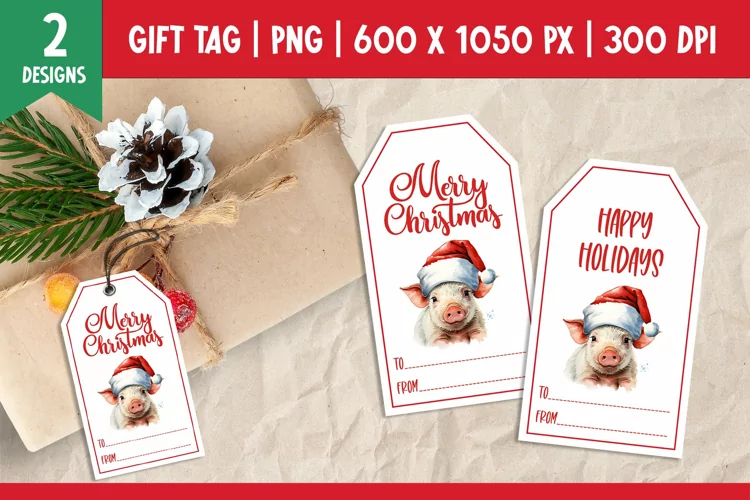 Merry Christmas Gift Tags Printable Template Pig