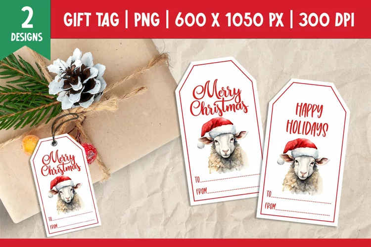 Merry Christmas Gift Tags Printable Template Sheep
