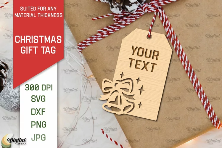 Christmas Gift Tag Laser Cut. Merry Christmas SVG Design