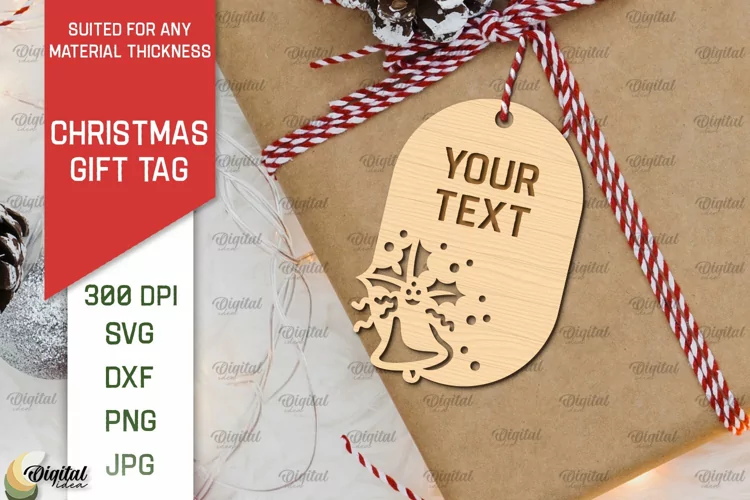 Christmas Gift Tag Laser Cut. Merry Christmas SVG Design