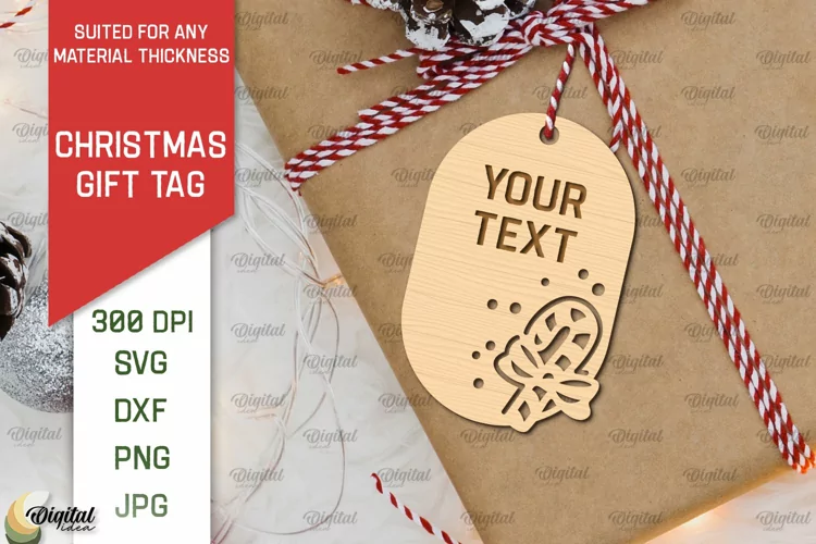 Christmas Gift Tag Laser Cut. Merry Christmas SVG Design