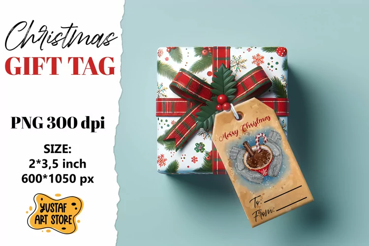 Christmas Gift Tags.Christmas labels watercolor illustration