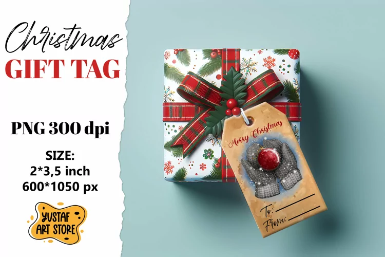 Christmas Gift Tags.Christmas labels watercolor illustration