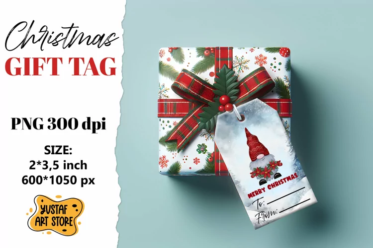 Christmas Gift Tags. Christmas gnome labels design