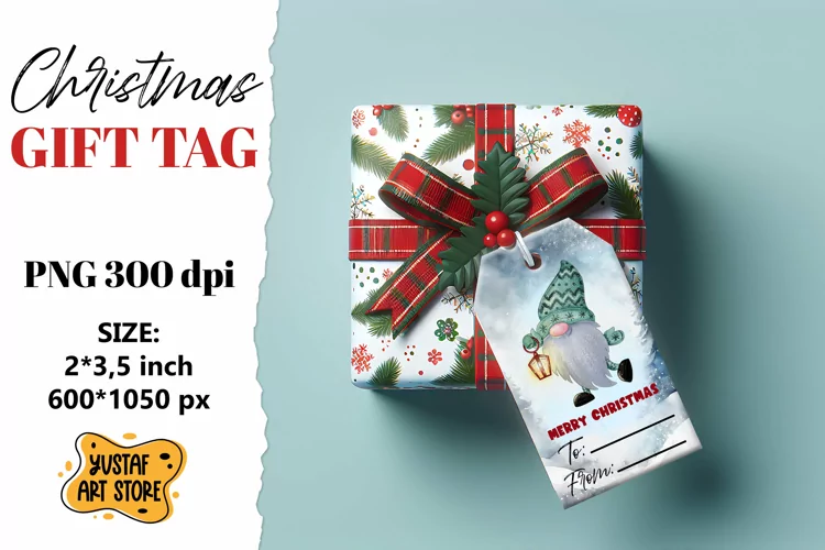 Christmas Gift Tags. Christmas gnome labels design