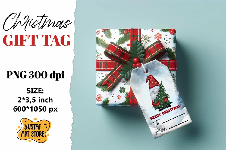 Christmas Gift Tags. Christmas gnome labels design