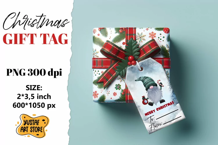 Christmas Gift Tags. Christmas gnome labels design