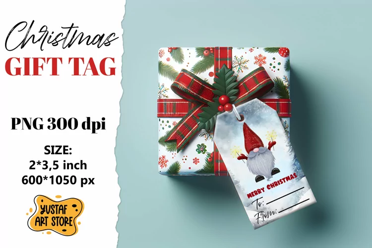 Christmas Gift Tags. Christmas gnome labels design