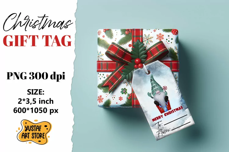 Christmas Gift Tags. Christmas gnome labels design