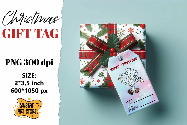 Christmas Gift Tags. Christmas labels retro mascot design